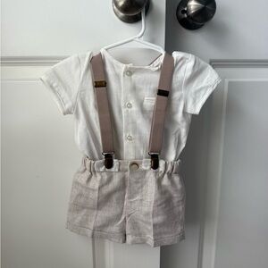 Mayoral tan Suspender set